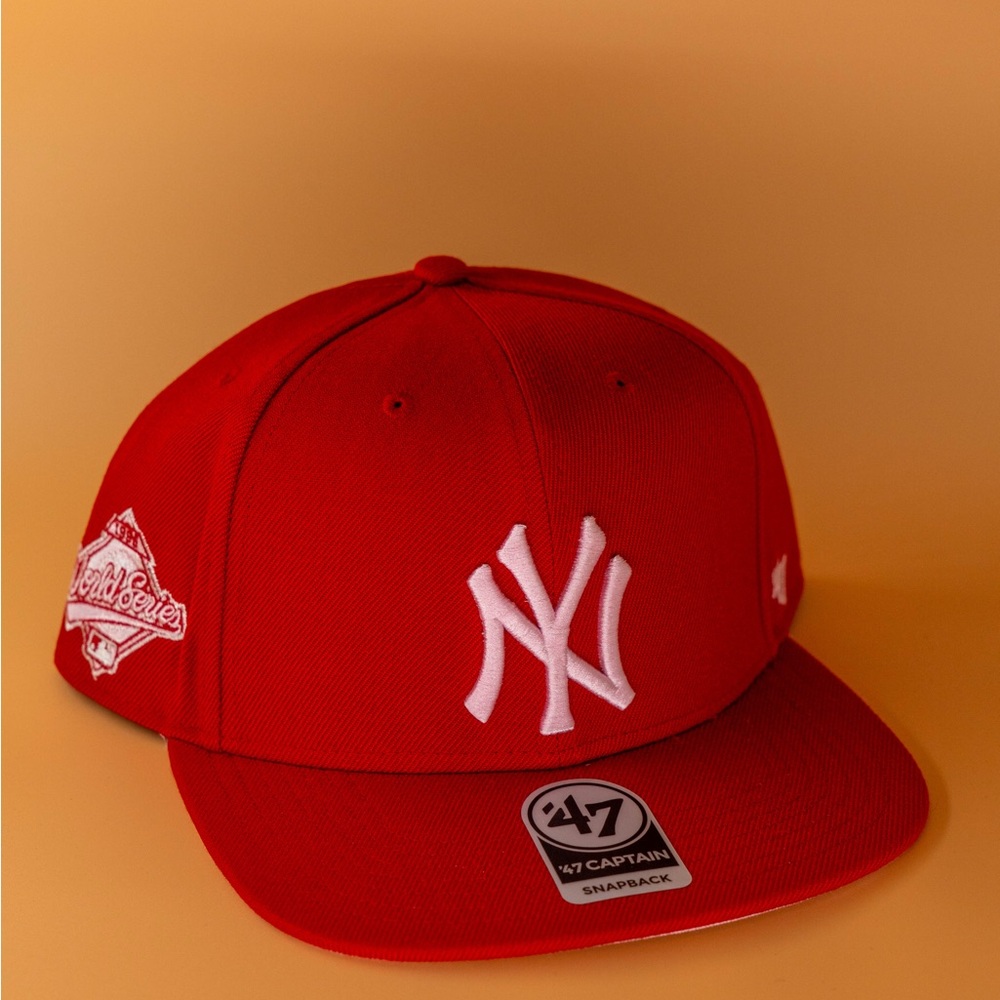 New York Yankees World Series Snapback Hat ‘47 Brand MLB Red White